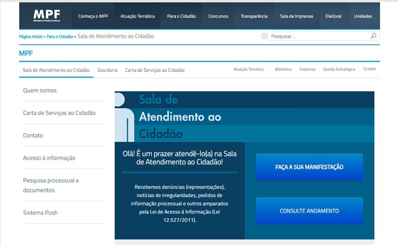 Saiba como realizar denúncias online no Ministério Público Federal. Denunciante poderá omitir dados pessoais