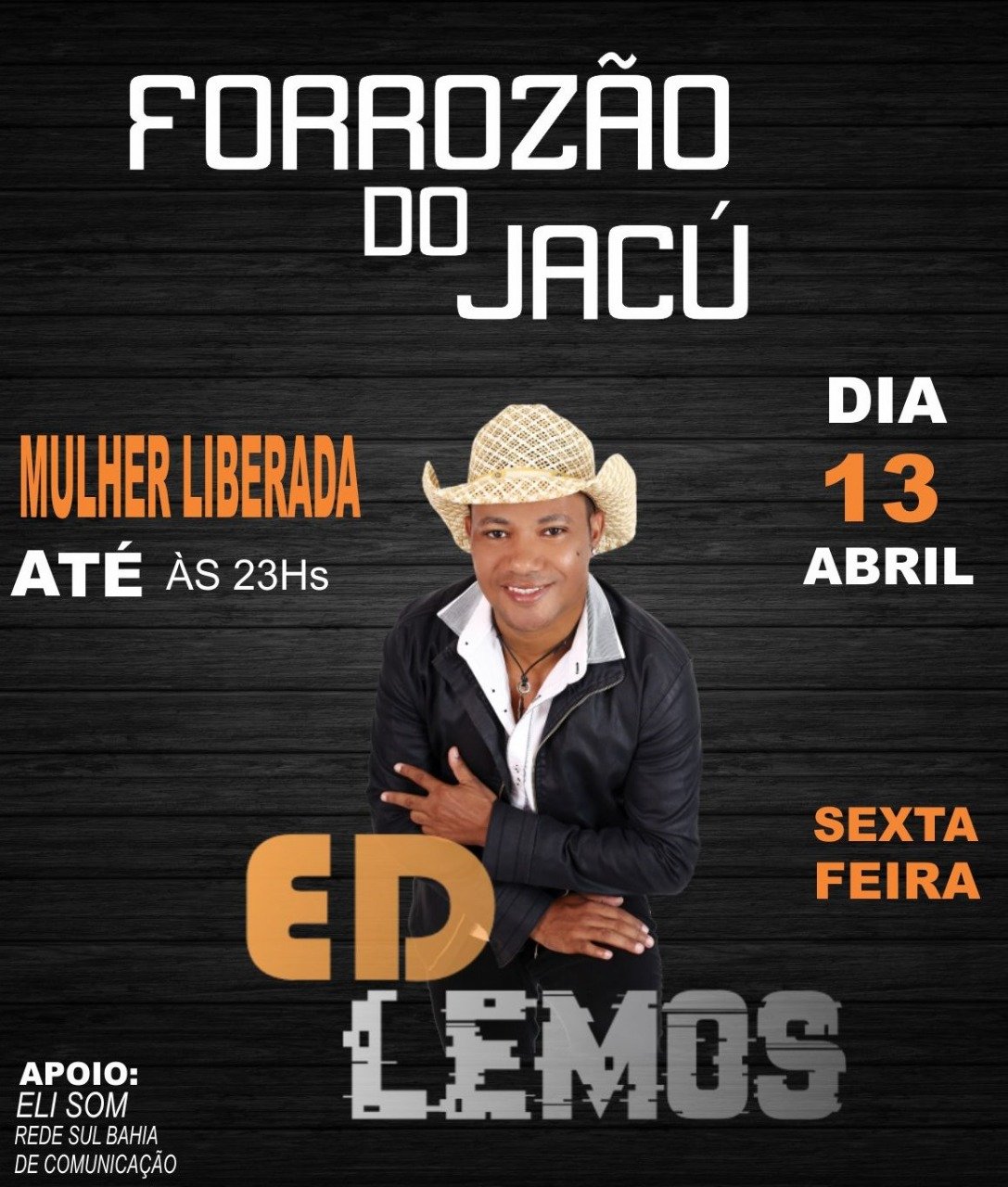 Cantor Ed Lemos anima esta sexta-feira 13 o Forró do Jacú