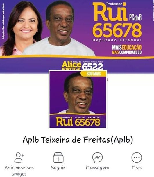 Teixeira de Freitas: APLB afronta Lei Eleitoral e usa rede social do órgão para fazer campanha política