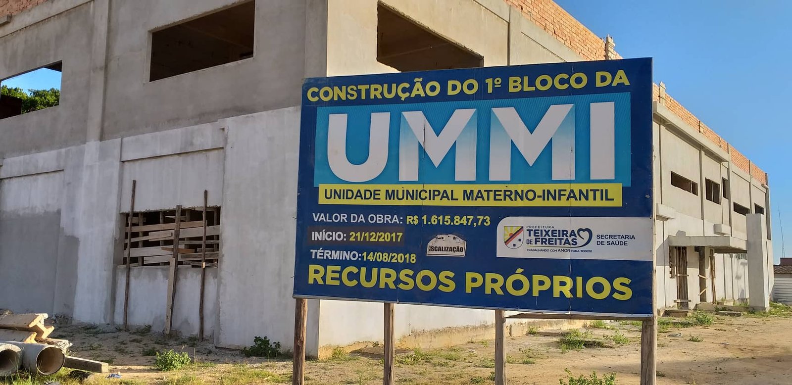 Teixeira: UMMI – Prefeito já pagou quase 700 mil à Construtora. Proprietário teve bens bloqueados pela Justiça Federal. Obra está parada
