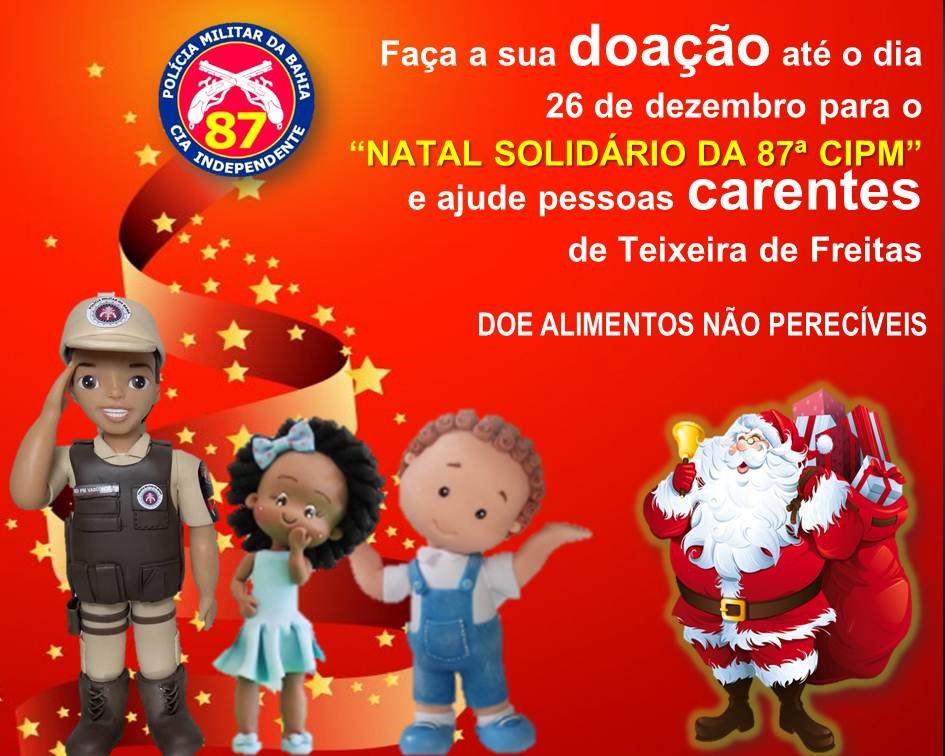 Polícia Militar realiza “Natal Solidário” com objetivo de arrecadar alimentos para doração (faça sua doração)