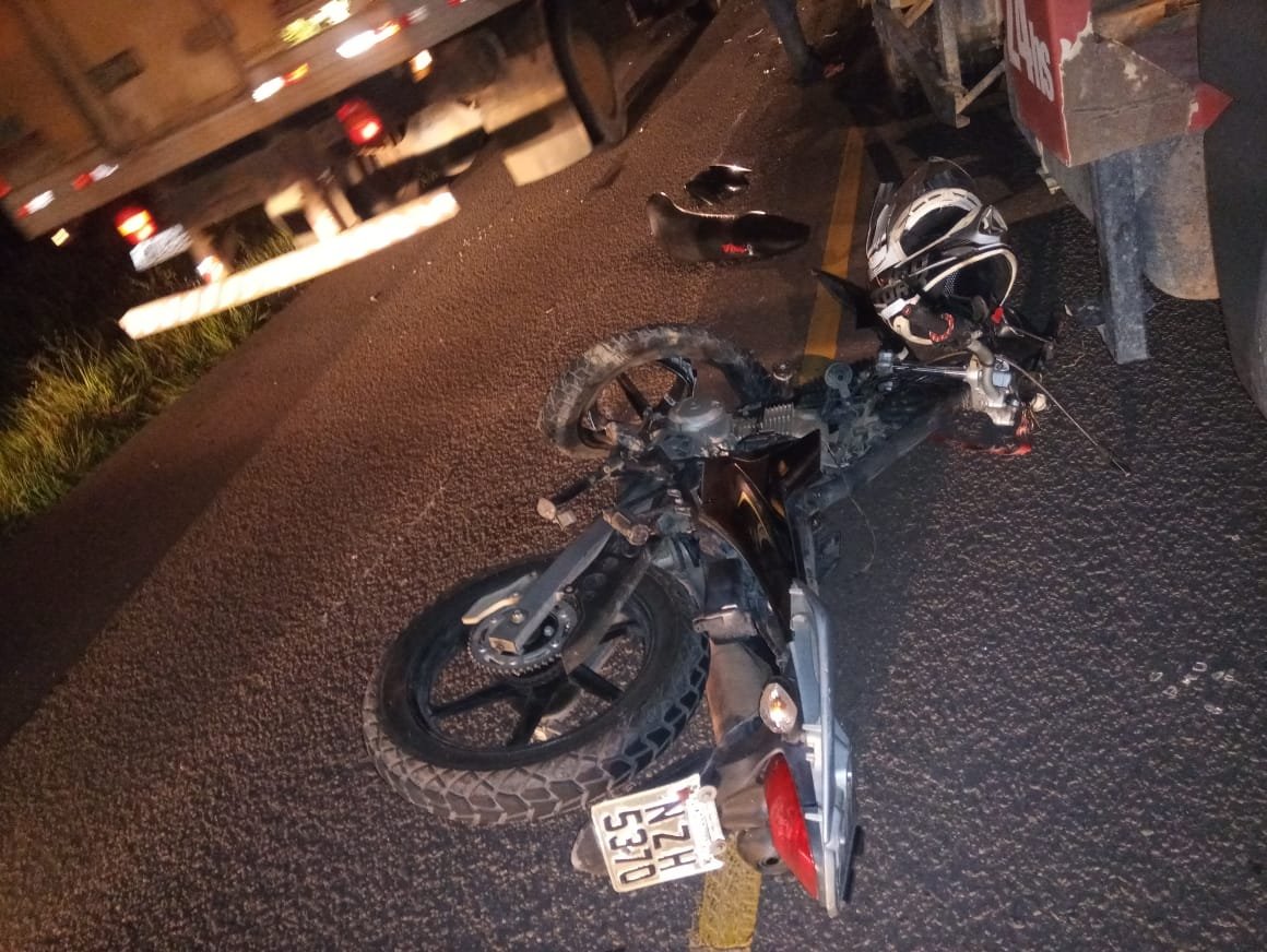 Motociclista fica ferido em acidente na BA 290 entre Teixeira de Freitas e Medeiros Neto