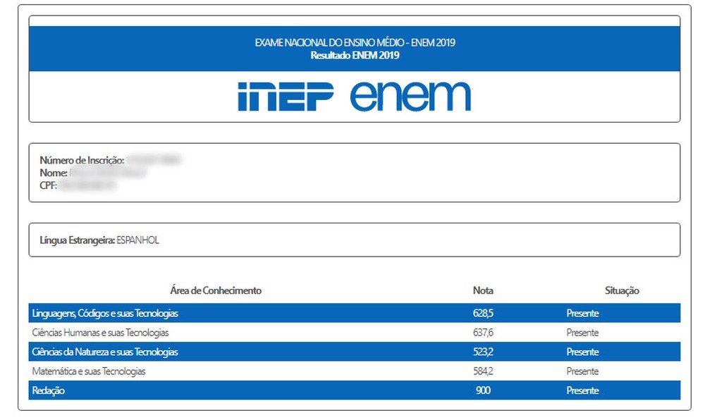 Resultado do Enem 2019 é divulgado pelo Inep; saiba como consultar a nota