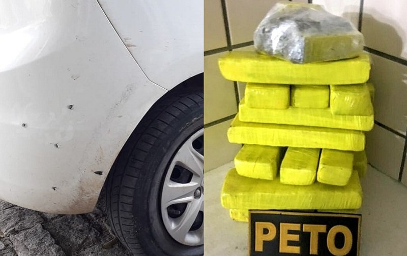 Teixeira: Suspeito foge de cerco policial, atira na polícia e deixa para trás um veículo com 12 Kg de drogas