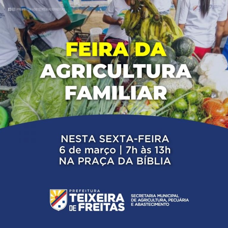 Mais uma edição da Feira da Agricultura Familiar acontecer nesta sexta (6)