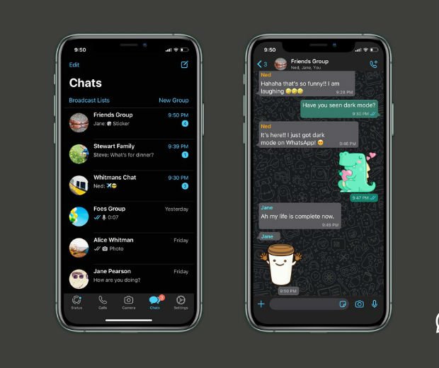 Whatsapp libera modo noturno após período de testes
