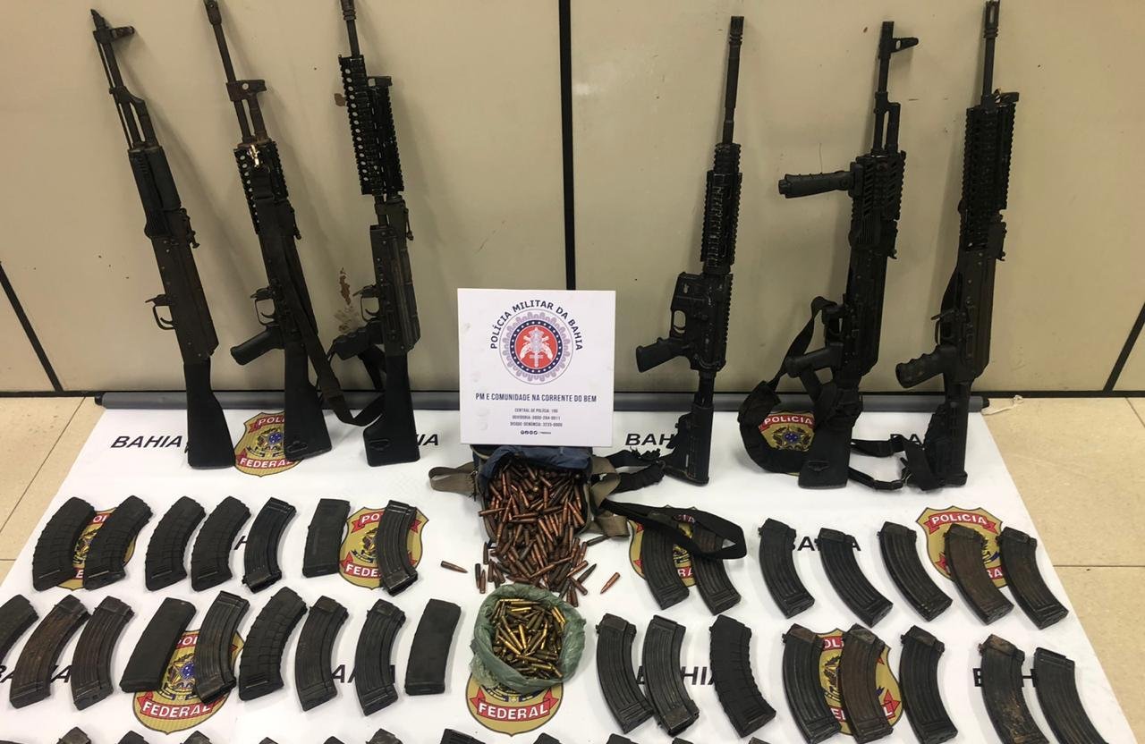 Ação da SSP e PF da Bahia com PM do RN apreende seis fuzis