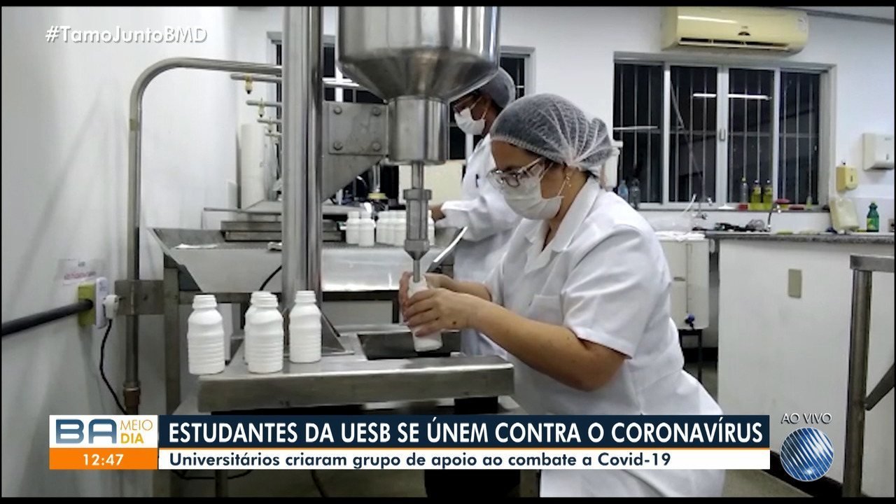 Estudantes da região sudoeste da BA se juntam para produção de álcool em gel, sabonetes e máscaras