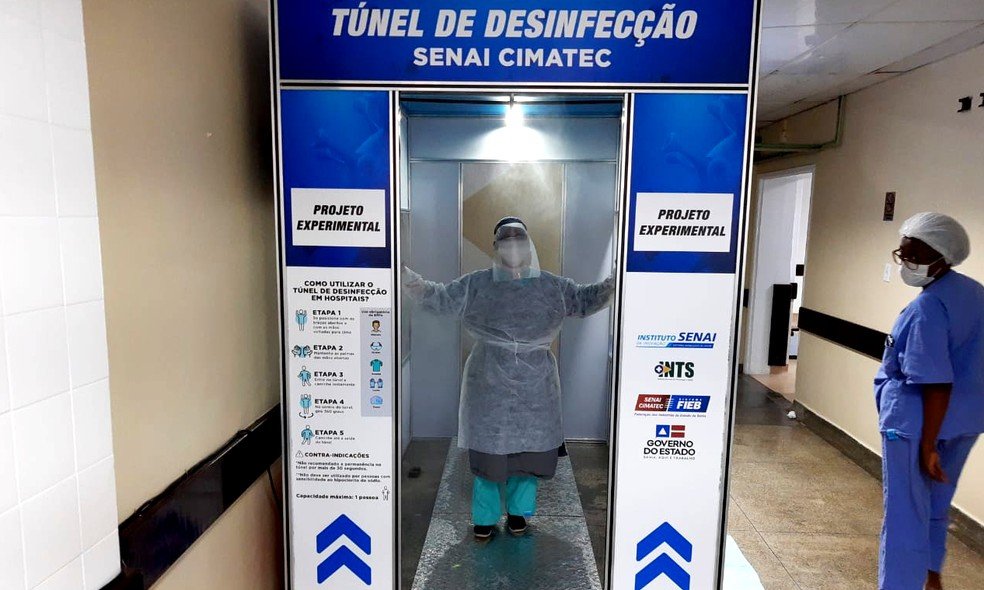 Túnel de desinfecção contra coronavírus é criticado por especialistas