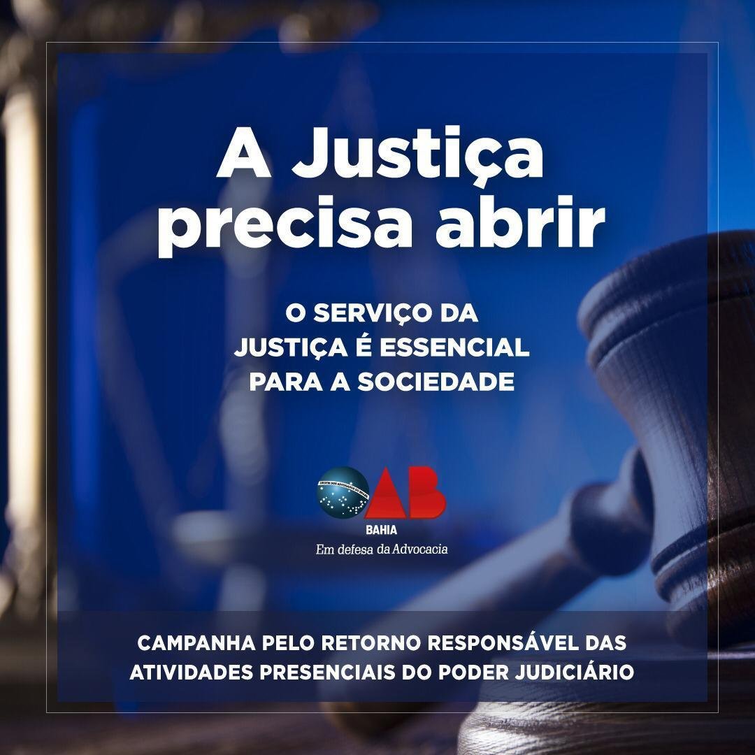 OAB apresenta proposta para retorno das atividades presenciais do TJ-BA