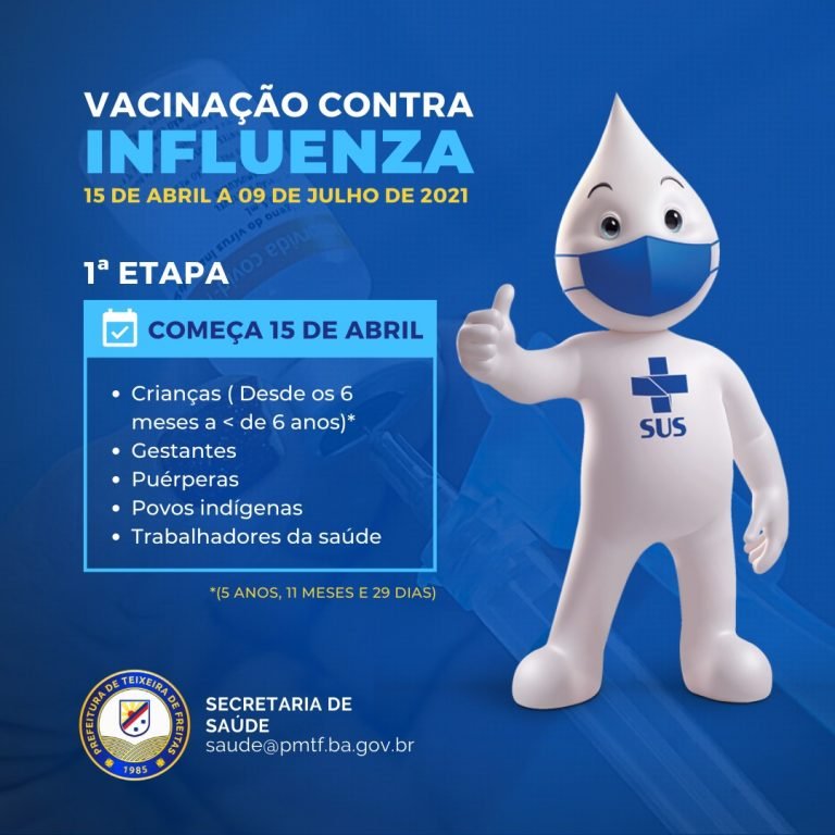 Vacinação contra Influenza inicia em Teixeira de Freitas nesta quinta-feira (15)