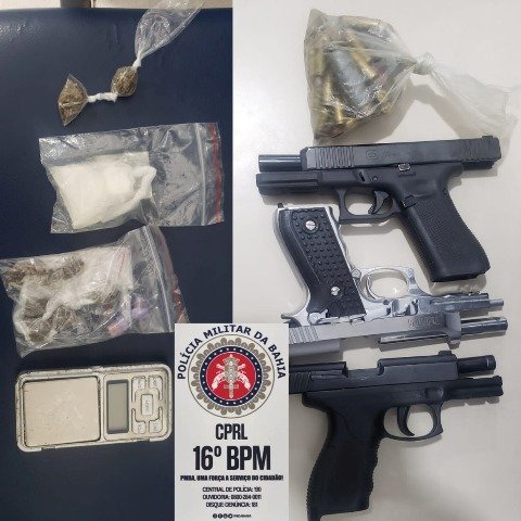 Policiais são detidos com armas e drogas em Serrinha