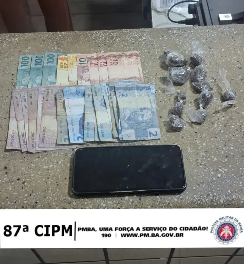 Policiais da 87ª apreende drogas em Teixeira de Freitas