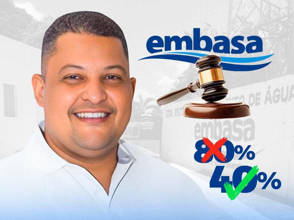 Lei dos 40% na mira: Jonatas Santos vai à Justiça contra tarifa de esgoto cobrada em Teixeira de Freitas