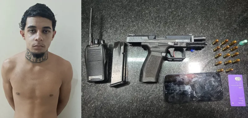 Suspeito é preso com pistola 9mm e cocaína em Itabela; Polícia investiga ligação com tentativa de homicídio