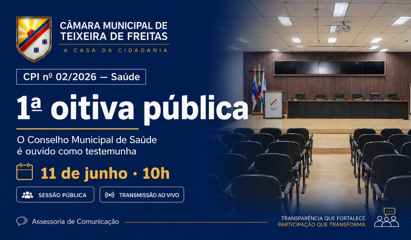 Teixeira de Freitas: CPI da Saúde realiza sua primeira oitiva no dia 11 de junho